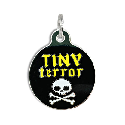 Dog ID Tag with Personalized QR Code - Tiny Terror ☠️
