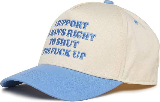 Two Tone Embroidered Cap - Man's Right to Shut Up (Lt. Blue)