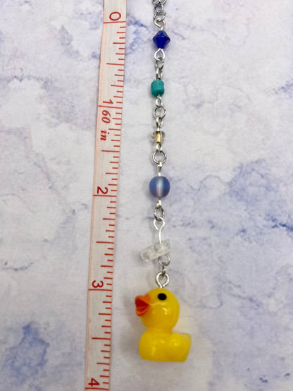 Eugene | Rubber Duck Car Charm | Rearview Mirror Accessory | Car Mirror Companion | Car Decoration | Vehicle Interior Accessory