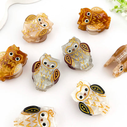 Cute Mini Owl Hair Claw  Acetate Animal Hair Clip