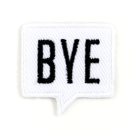 Bye Embroidered Sticker Patch