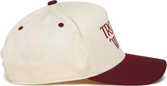 Two Tone Cap -  Trophy Wife - Burgundy/Beige