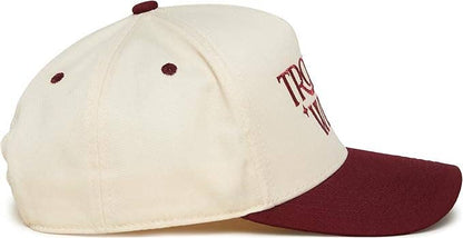 Two Tone Cap -  Trophy Wife - Burgundy/Beige