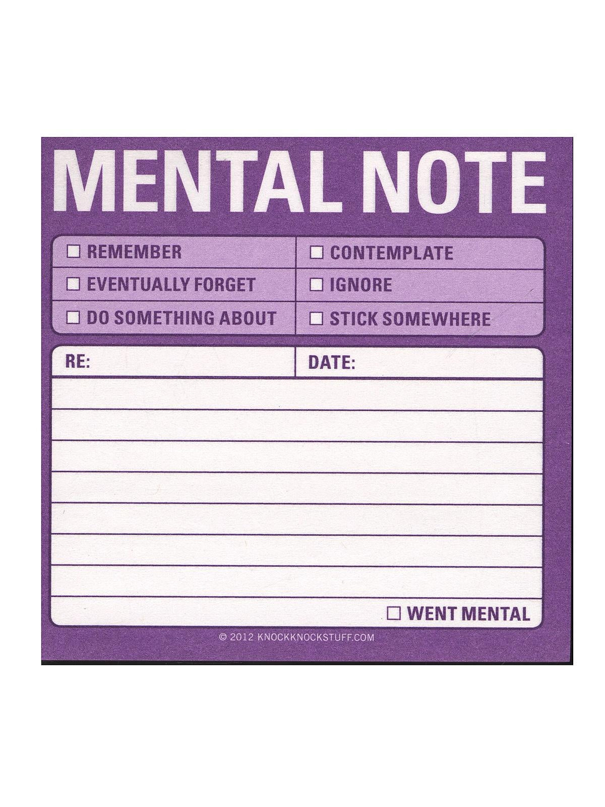 Knock Knock Mental Note to Do Sticky Note Pad – The Silly Goose ...
