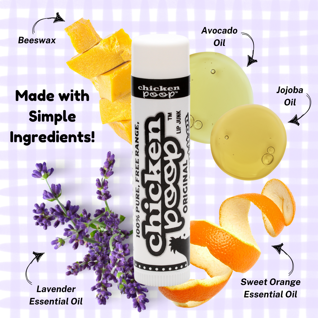 Chicken Poop® ORIGINAL Lip Balm, All Natural 24ct. CHICKEN