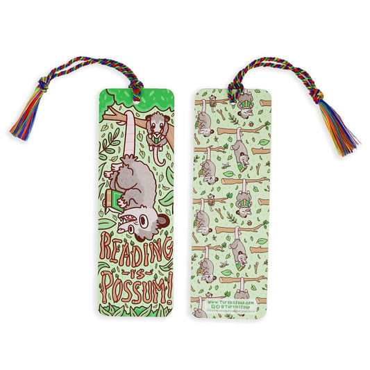 Reading is Opossum Reader Gift Bookmark with Tassel