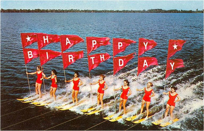 Postcard HB-48 Happy Birthday, Water Skiers