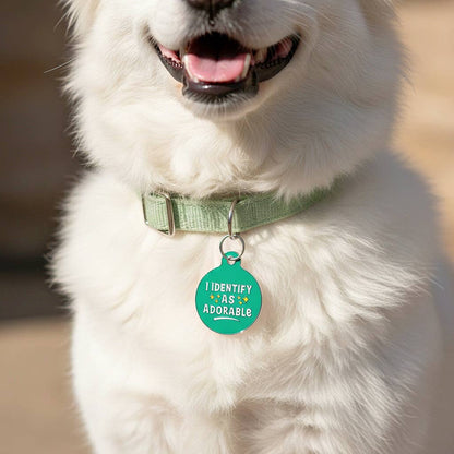 Personalized Dog Tag Charm - I Identify as Adorable