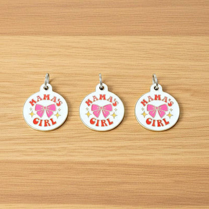 Girl Dog Collar ID Tag w/ Personalized QR Code - Mama's Girl
