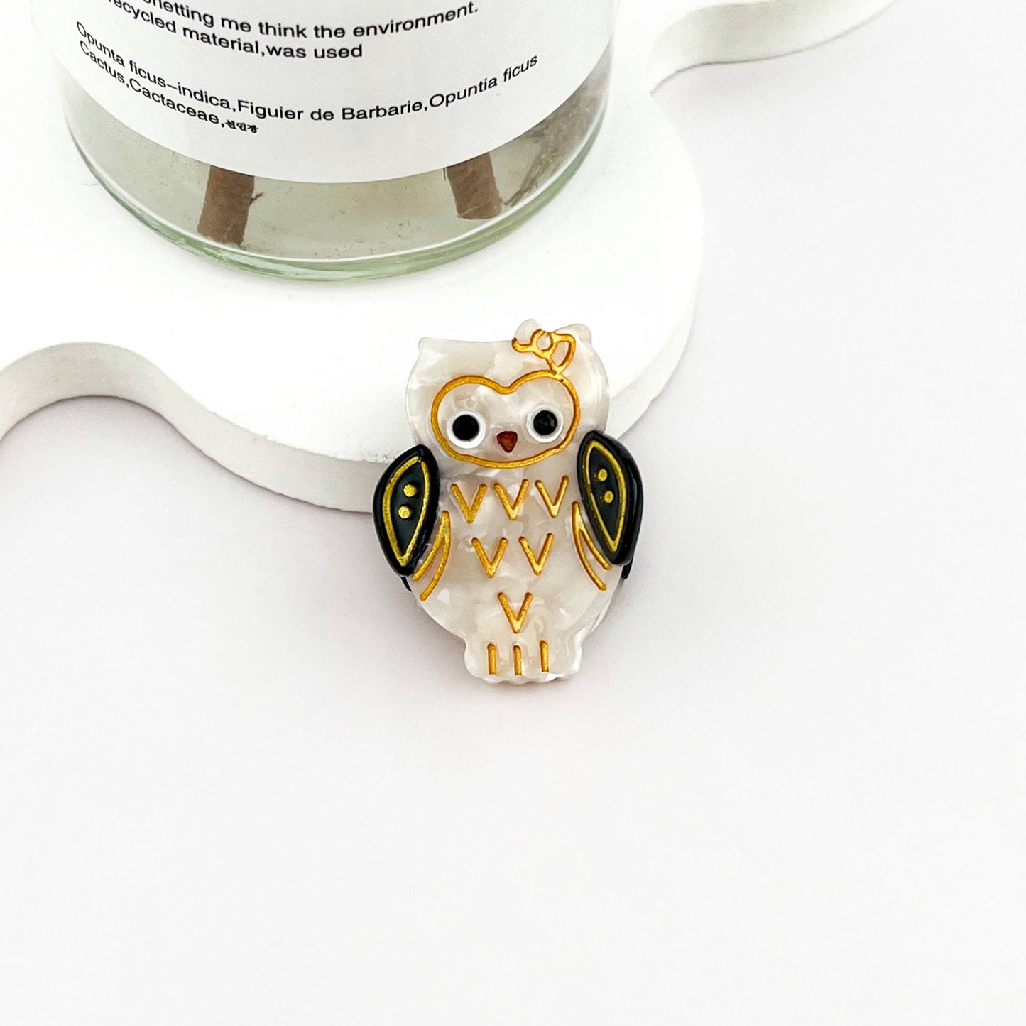 Cute Mini Owl Hair Claw  Acetate Animal Hair Clip