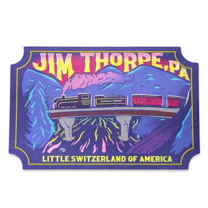 Jim Thorpe Glitter Train Ticket Sticker