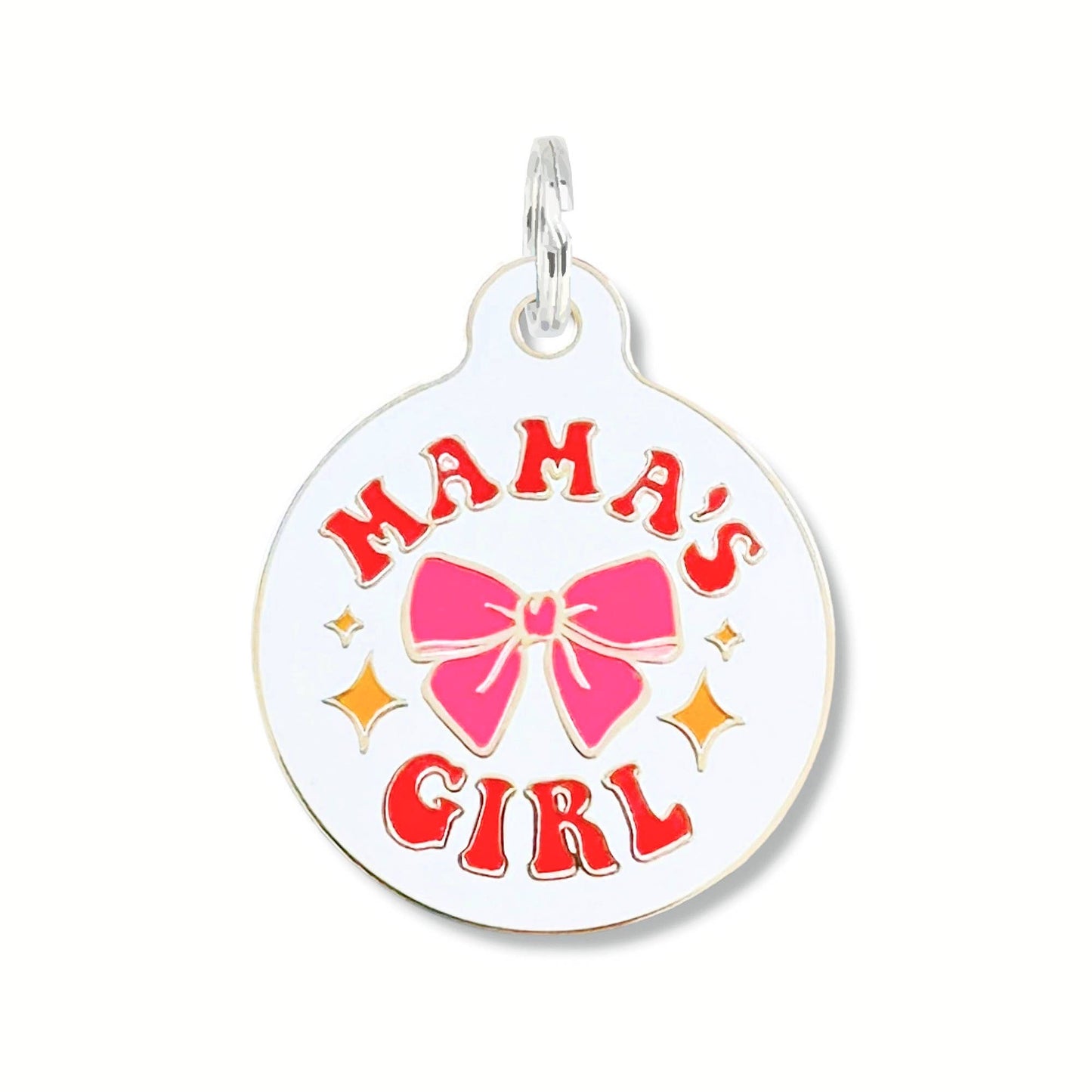 Girl Dog Collar ID Tag w/ Personalized QR Code - Mama's Girl